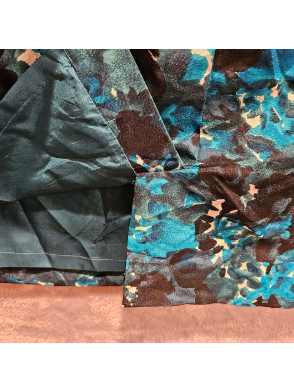 J. Crew 100% Silk Dress Womens 6 Blue Black White Abstract Print Pleated Pockets - Picture 6 of 13
